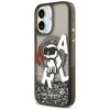 iPhone 17 Karl Lagerfeld Liquid Glitter Choupette Logo MagSafe fekete tok - 0. kép