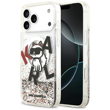 iPhone 17 Pro Max Karl Lagerfeld Liquid Glitter Choupette Logo MagSafe tok átlátszó