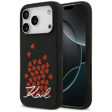 iPhone 17 Pro Karl Lagerfeld Szilikon Szív Jel Logo MagSafe tok fekete