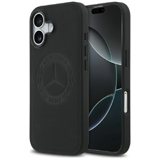 iPhone 17 Mercedes bőr Vintage logó MagSafe tok fekete