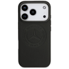iPhone 17 Pro Mercedes bőrtok vintage logóval MagSafe fekete tok - 1. kép