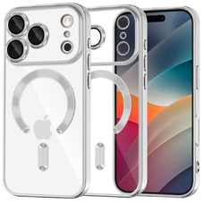 iPhone 17 Pro Max Ezüst Techsuit Luxury Crystal MagSafe tok