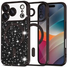 iPhone 17 Pro Fekete Techsuit Luxury Glitter MagSafe tok