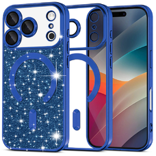 iPhone 17 Pro Deep Blue Techsuit - Luxury Glitter MagSafe tok