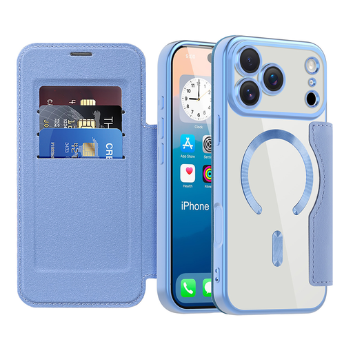 iPhone 17 Pro Max Techsuit SmartMag Book Case - Világoskék tok