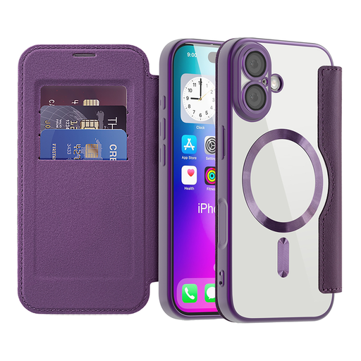 iPhone 17 Techsuit SmartMag Book Case - Lila tok