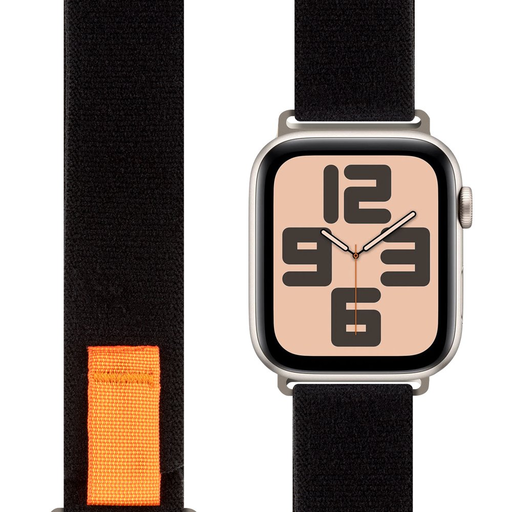 OBAL:ME Textil Szíj Apple Watch 42-49mm M-L Fekete/Narancs