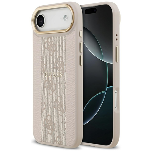 iPhone 17 Air Guess 4G Stripe MagSafe rózsaszín tok