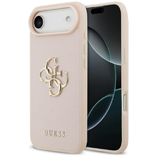 iPhone 17 Air tok Guess Grained Big 4G & Classic Logo tok rózsaszín