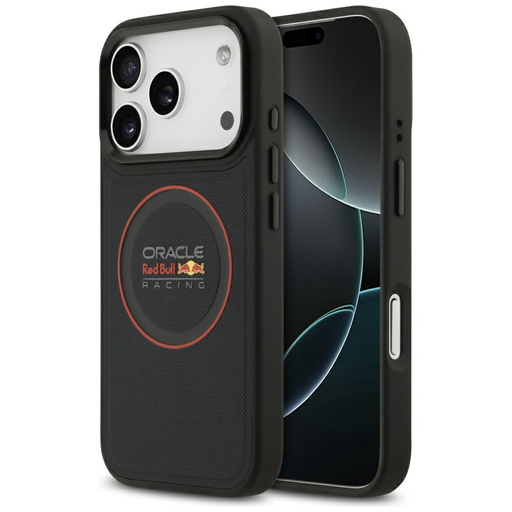 iPhone 17 Pro Red Bull Mesh Piros Gyűrű & Fém Gombok MagSafe Haditengerészeti Kék tok