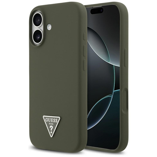 iPhone 17 Khaki Guess - Silicone Triangle Logo MagSafe (GUHMP17SSCTRLMA) tok