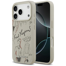 iPhone 17 Pro Szürke Karl Lagerfeld Hardcase Grained Pattern Logo (KLHMP17LPGGRMPKG) tok