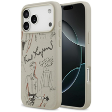 iPhone 17 Pro Max Szürke Karl Lagerfeld - Hardcase Grained Pattern Logo (KLHMP17XPGGRMPKG) tok