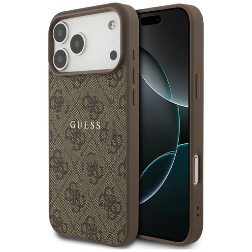 iPhone 17 Pro Guess - 4G Ring Classic Logo MagSafe (GUHMP17LG4GFRW) - Barna tok iPhone 17 Pro Guess - 4G Ring Classic Logo MagSafe (GUHMP17LG4GFRW) - Barna tok