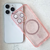 Glitter Magsafe iPhone 17 Air tok rózsaszín átlátszó tok - 4. kép