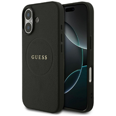 Apple iPhone 17 Fekete Guess - Grained Gold Ring MagSafe (GUHMP17SPGHSMMK) tok