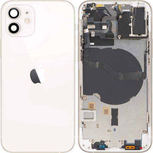Akkumulátorfedél középső kerettel Apple iPhone 12, Fehér, Leszerelt (Grade A)