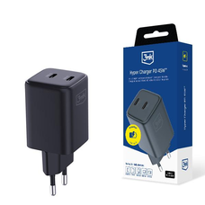 3mk Hyper Charger PD 45W QC4+ PPS 2C Szuper-Gyors Töltés 2.0 Fali Töltő - Fekete