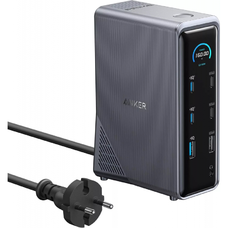 USB-C Hub Anker Prime 737, 2 x USB-A 3.0 - 3 x USB-A - 5 x USB-C - 2 x HDMI - 1 x Jack 3.5mm - 1 x RJ45, Fekete A83B63A1