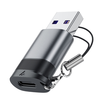 Adapter (J8) - Type-C to USB, 10Gbps adatátvitel, 27W, gyors töltés - Fém Szürke Acefast - 3. kép