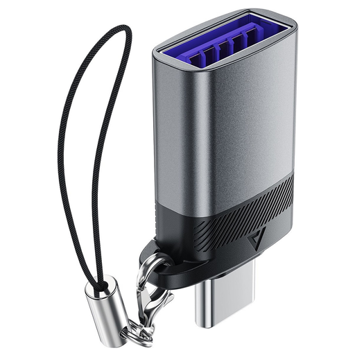 Adapter (J7) - OTG funkcióval, USB-ről Type-C-re, 10Gbps adatátvitel, gyors töltés - Fém Szürke Acefast