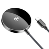  Acefast - Vezeték nélküli mágneses töltő (E24) - MagSafe, Gyors töltés, Qi2, Type-C, 15W, 2.25A, Edzett üveg, 1.2m - Fém szürke - 1. kép