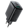  Acefast Falitöltő - GaN, Gyors töltés, 2x Type-C, USB, 67W, 3A, Intelligens chip - Fekete - 1. kép
