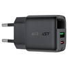 Acefast - Fali töltő (A114) - digitális kijelzővel, gyors töltés, GaN, USB, Type-C, PD25W, 5V/3A - Fekete - 0. kép