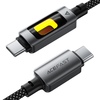 Data Cable (C21-03) Gyors Töltő Acefast, Type-C to Type-C, 60W, 3A, Színes Gradiens Fényhatás, 1.2m - Fekete - 0. kép