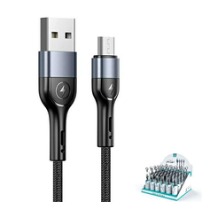 Fekete USAMS Fonott Kábel U55 2A micro USB 1m SJ450ZJ01 (US-SJ450)