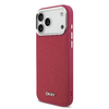 DKNY PU bőr fém logós csuklópántos MagSafe tok iPhone 17 Pro Max-hoz rózsaszín - 0. kép