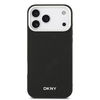 DKNY PU bőrfelbontású fém logós csuklópánt MagSafe tok iPhone 17 Pro Max Fekete tok - 1. kép