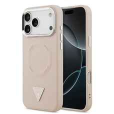 Guess PU Bőr Háromszög Logós MagSafe tok iPhone 17 Pro Pink