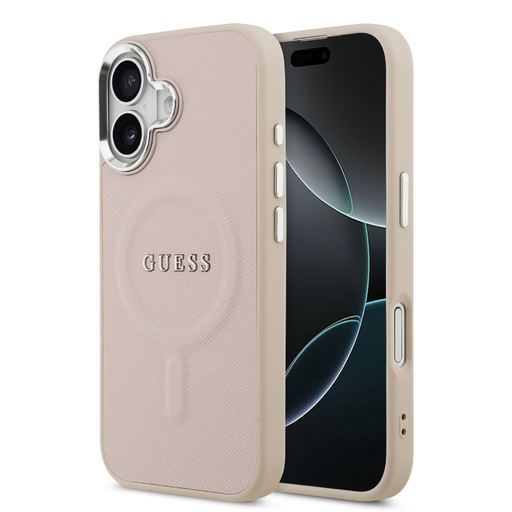 Guess PU Saffiano MagSafe tok iPhone 17-hez Rózsaszín tok