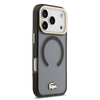 Lacoste PC/TPU Matt Arany Logós MagSafe iPhone 17 Pro tok Fekete - 2. kép