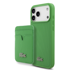  iPhone 17 Pro Max Zöld Lacoste Iconic Petit Pique MagSafe tok + Tárca