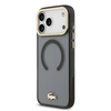 Lacoste PC/TPU Frosted Finish Gold Logo MagSafe iPhone 17 Pro Max fekete tok - 0. kép