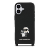Karl Lagerfeld Saffiano Crossbody Strap Metal Karl and Choupette tok iPhone 17-hez fekete - 1. kép