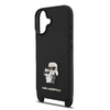 Karl Lagerfeld Saffiano Crossbody Strap Metal Karl and Choupette tok iPhone 17-hez fekete - 3. kép