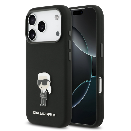 Karl Lagerfeld Liquid Silicone Metal Ikonik tok iPhone 17 Pro