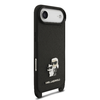 Karl Lagerfeld Saffiano Crossbody Pánt Fém Karl és Choupette tok iPhone 17 Air fekete tok - 2. kép