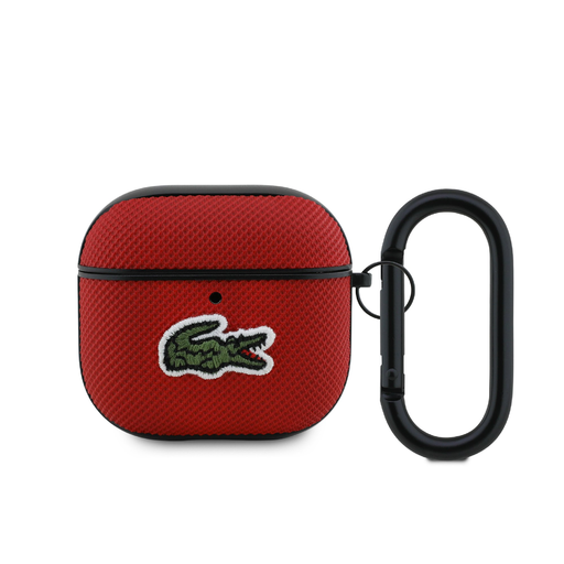 Lacoste Petit Pique Croc Logo Patch tok az AirPods 4-hez, piros