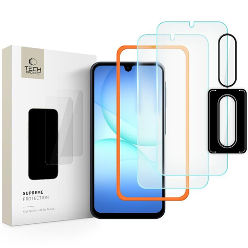 Tech-protect Supreme Könnyű Készlet 3-csomag Galaxy A17 4g / 5g Átlátszó üvegfólia