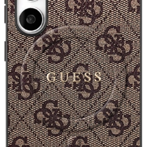 Samsung Galaxy S25 FE Guess klasszikus logó gyűrű tok barna