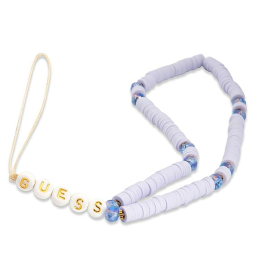 Guess Phone Strap Heishi Gyöngyök világoslila,