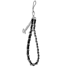 Guess Chain Metal Logo Charm telefontartó pánt fekete