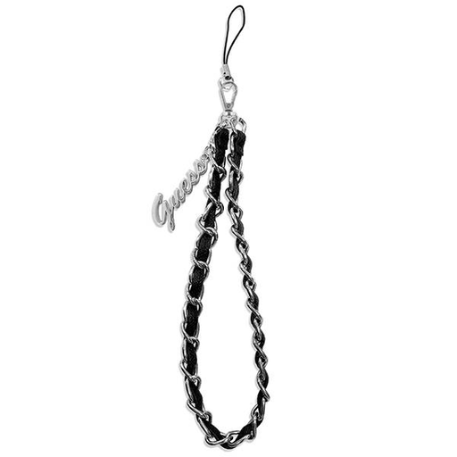 Guess Chain Metal Logo Charm telefontartó pánt fekete