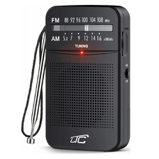 LTC portable pocket radio LEGA, AM/FM, mini jack, fekete