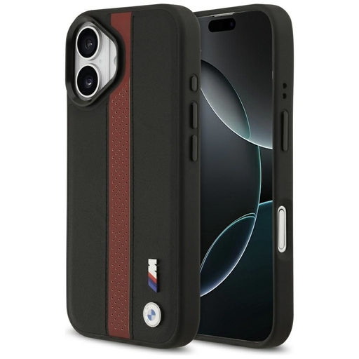 iPhone 17 BMW M Perforált Csíkmintás Logós MagSafe tok piros