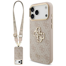 iPhone 17 Pro Max Guess 4G Big 4G Classic Logo Big Strap Metal Buttons rózsaszín tok